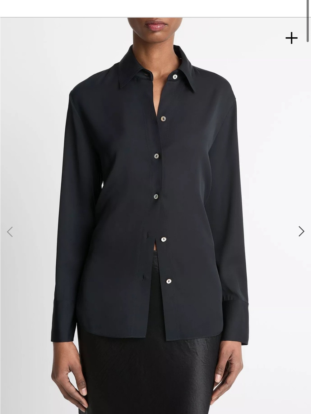 Vince Black Long-Sleeve Button-Down Shirt